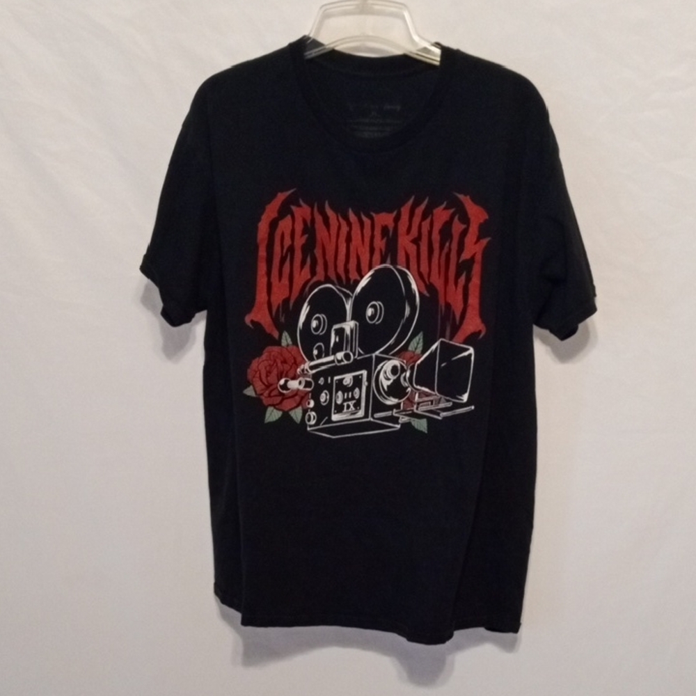 Black T-Shirt with White Graphic